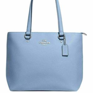 Coach Pebble Leather Bay Tote Bag in Baby Blue